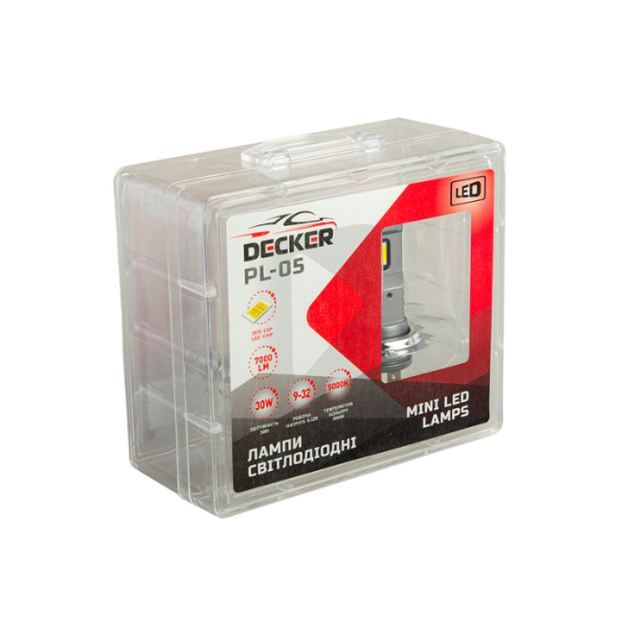 Світлодіодні лампи Decker PL-05 H4 H/L 5000K (2шт)