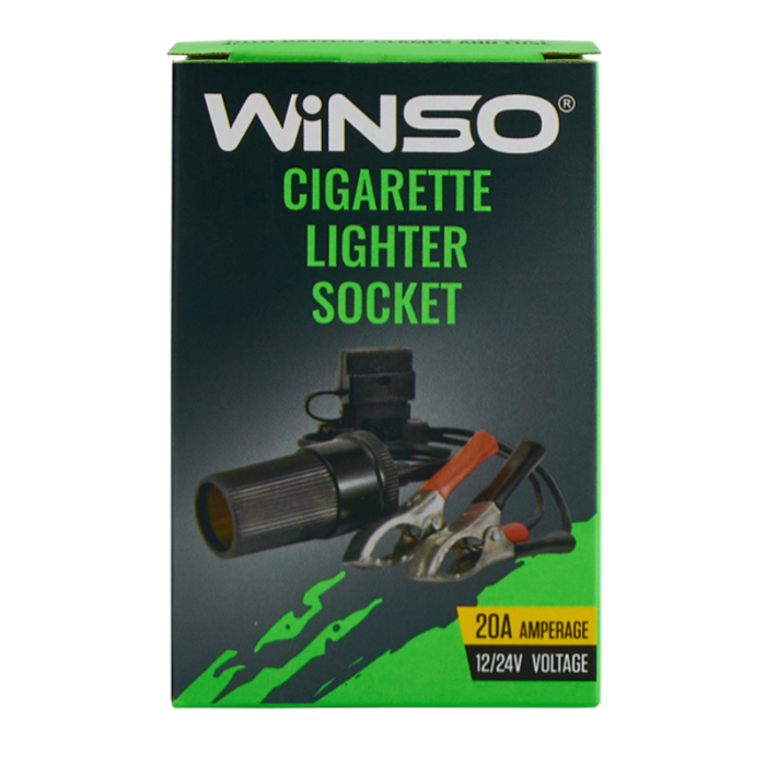 Переходник Winso 140100 (зажимы - гнездо прикуривателя) с предохранителем